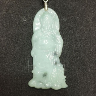 鈺貴人…天然冰糯種關聖帝君 關公翡翠玉墜，特價.
