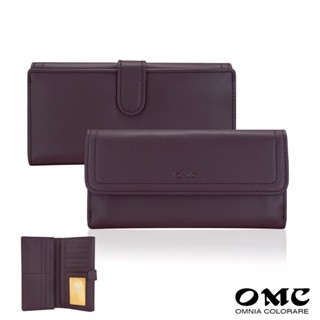 【OMC】納帕18卡1照雙面收納牛皮長夾4103(深酒紅)