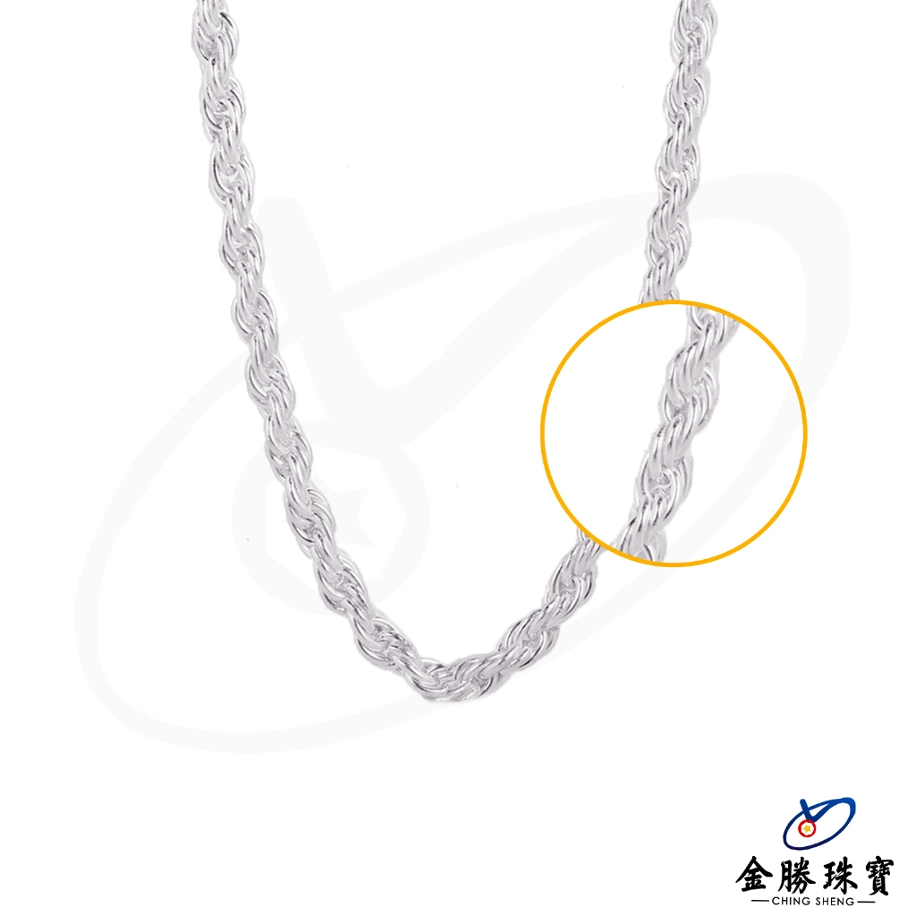 【金勝珠寶】 白銀項鍊｜2尺  麻花鍊  螺旋鍊  牢固鍊  套頭鍊  純銀  60公分  3.5~7.8mm
