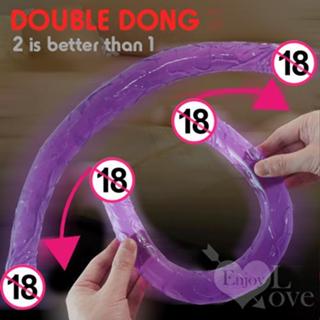LOVE. BAILE 逼真陽具*果凍老二型雙頭龍﹝超柔軟45cm﹞雙頭按摩棒 紫色款