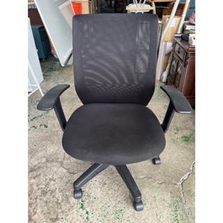 【全國二手傢具】黑色網狀透氣扶手OA椅*有油壓* /辦公椅/OA椅/活動椅/辦公設備/書桌椅/居家辦公/二手辦公椅