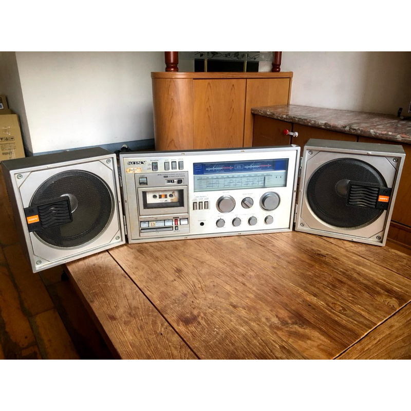 SONY CFS-88S 稀有收藏 二手故障機 可摺疊 卡帶收音機 Boombox 變形金剛  手提收錄音機 搬家出清