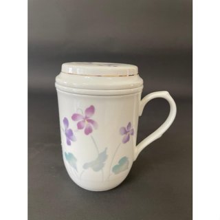 有發票/東昇瓷器餐具=全國瓷器紫羅蘭三件式泡茶杯