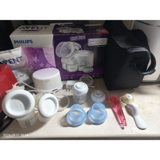 飛利浦 AVENT 雙邊電動吸乳器 紫金堂疏乳棒 附手動配件