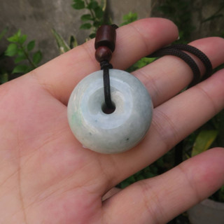 Coco緬甸玉 飄淡綠色 厚胖平安扣 無摳裂紋 翡翠a貨附証書 現貨在臺北市