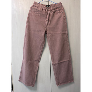 全新✨ truda moda 煙粉色牛仔直筒褲 L