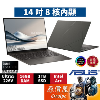 ASUS Zenbook UX5406SA-0052I226V〈灰〉Ultra5/14吋 AI 輕薄筆電/原價屋