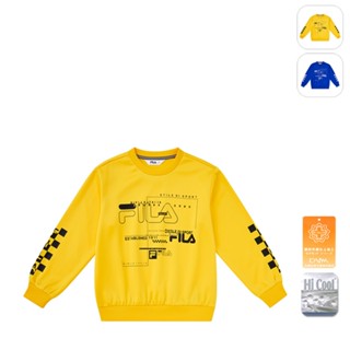 【FILA】KIDS 孩童款 吸濕排汗 長袖上衣-黃色 1TEX-8427-YE