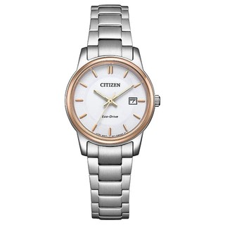 CITIZEN星辰 Eco-Drive 簡約三針情侶對錶女錶 EW2319-71A 白麵