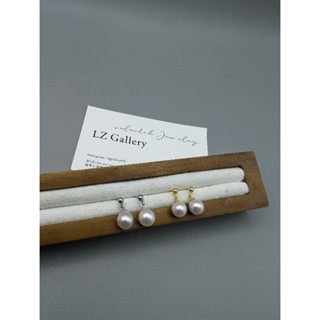 「L Z Gallery」純銀近圓小珠珍珠耳墜精緻又美麗