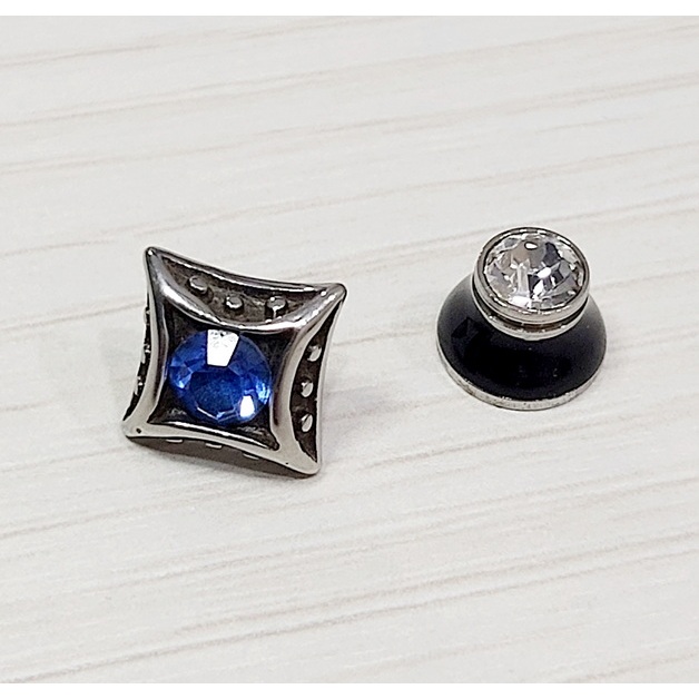 私物轉賣☆絕版精品西德鋼性格藍鑽針式耳環單支☆IR.IDEA ROCK專櫃耳飾中性女男