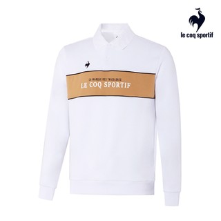 【LE COQ SPORTIF 法國公雞】休閒經典長袖POLO衫-男款-白色-LWU21344