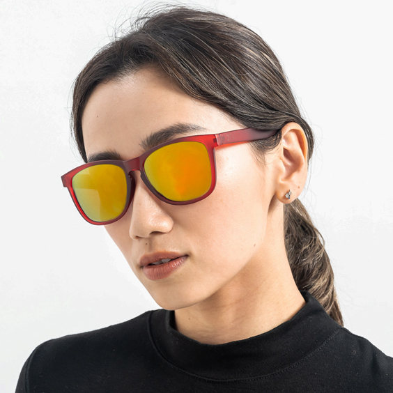 2is DeliO 太陽眼鏡 百搭基本框│紅色霧面框│橘色鏡片│UV400