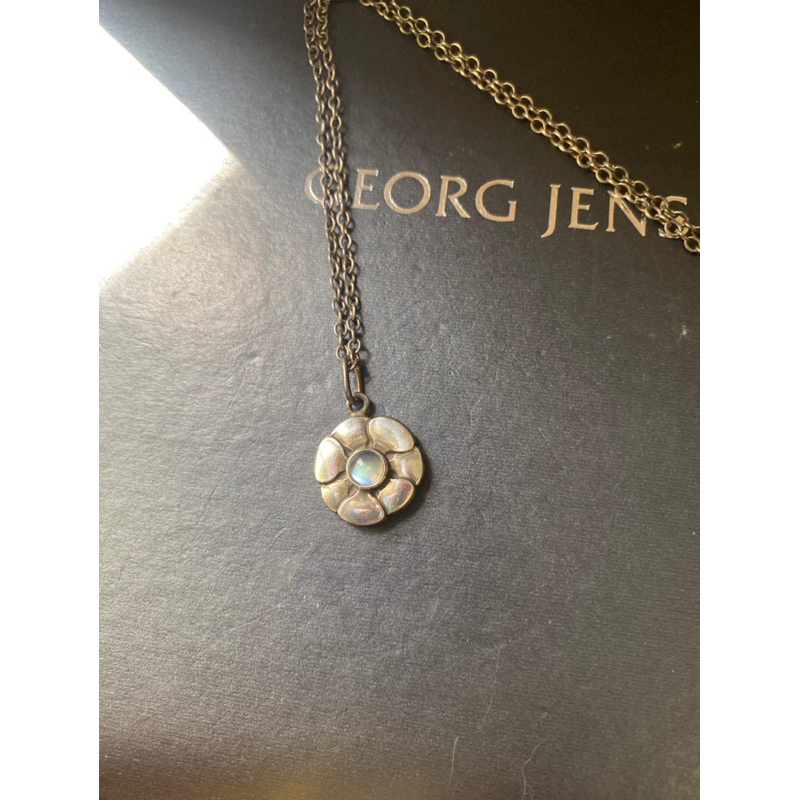 Georg Jensen喬治傑生GJ#36 丹麥製月光石小花項鍊