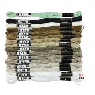 日本進口 Olympus 奧林巴斯刺繡線 十字繡 繡線 俄羅斯刺繡 100%棉 25番 8米6股【黑 白】