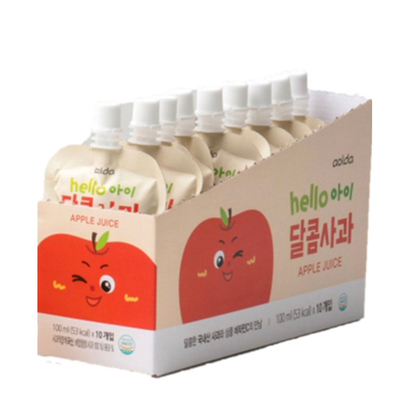 一週內出貨 不接急單｜韓國🇰🇷 熱銷款Aolda hello 寶寶果汁 100ml 蘋果果汁/水梨果汁