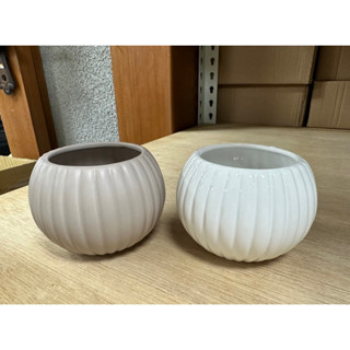簡約風圓型花器 陶瓷花器 南瓜花器 圓型花器