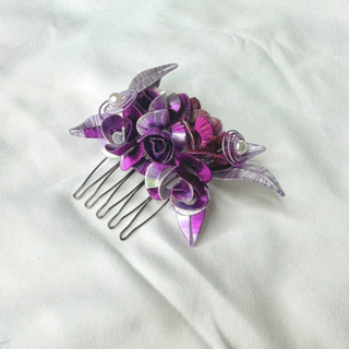『君手作』紫玫瑰髮飾💜纏花藝術