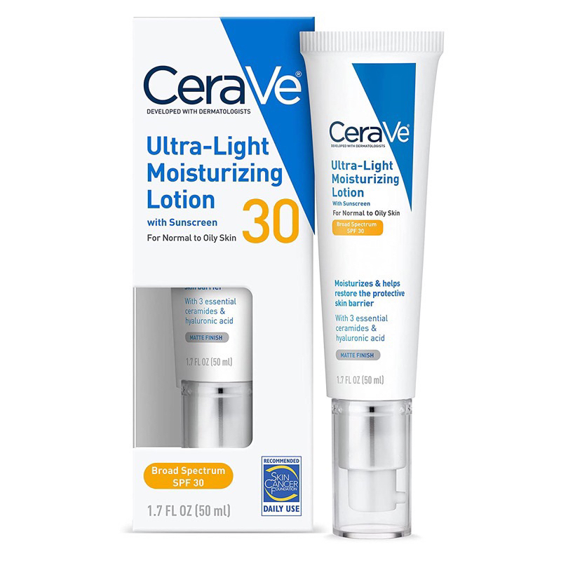 CeraVe 適樂膚Ultra-light 輕盈 保濕礦物防曬霜 臉部乳液50ml