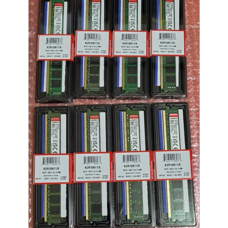 金士頓 kingston  DDR3／1600／8G 桌機記憶體(全新未開封)（窄條雙面）終身保固