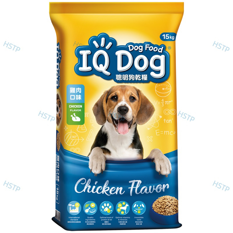 IQ Dog聰明狗乾糧-雞肉口味（15Kg / 包）IQ聰明狗飼料15公斤