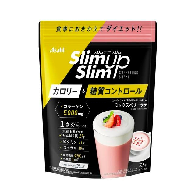 【現貨】朝日 ASAHI Slim up Slim 奶昔 代餐  綜合莓果拿鐵 口味 315g 大豆高蛋白