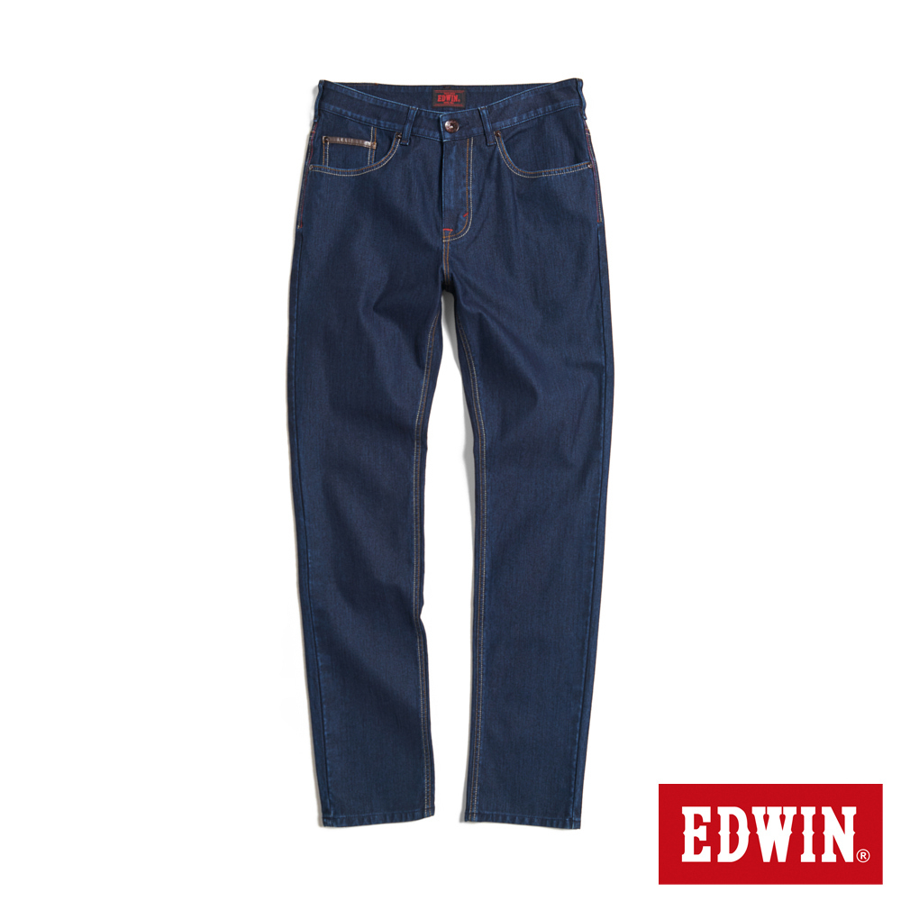 EDWIN  EDGE x JERSEYS迦績 皮條窄管直筒牛仔褲(原藍色)-男款