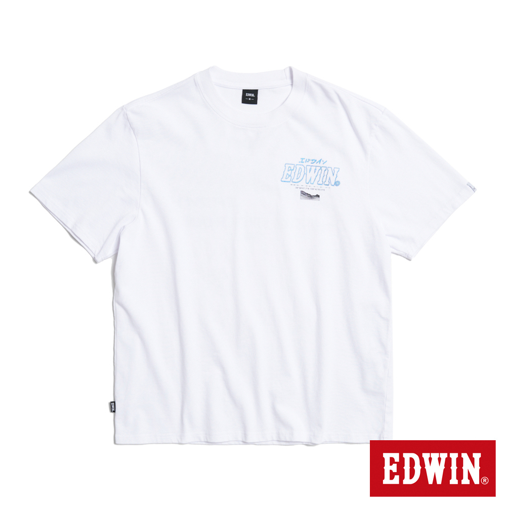 EDWIN 寬版後磅怪物短袖T恤(白色)-男款