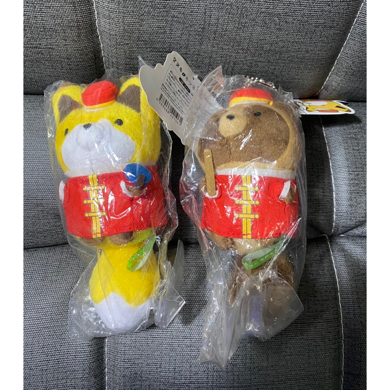 日本正版 浣熊和狐狸 吊飾 LOFT 玩偶 娃娃