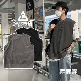 ▲𝕭𝖆𝖘𝖊𝖒𝖊𝖓𝖙 KH1178 雙面穿寬鬆圓領外搭背心 落肩背心 寬鬆背心 OVERSIZE 情侶款 韓國製 背心
