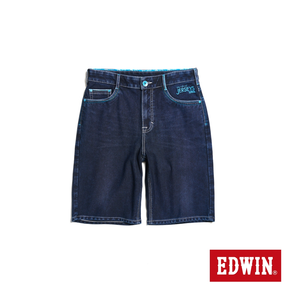 EDWIN 男款 加大碼 JERSEYS 迦績 冰河玉寬鬆牛仔短褲(原藍磨)
