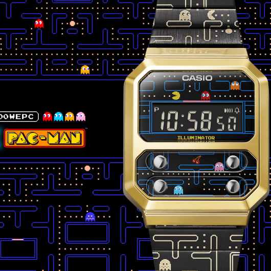 BEETLE 卡西歐 CASIO G-SHOCK 聯名 PAC-MAN 吃豆人 小精靈 復古 錶 A100WEPC-1B