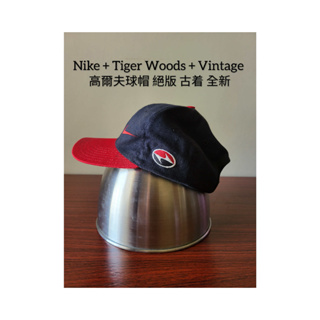 免運 NIKE 中性 高爾夫球帽 棒球帽 Tiger Woods 黑+紅色 古著 絕版 全新 個人閒置 #CC