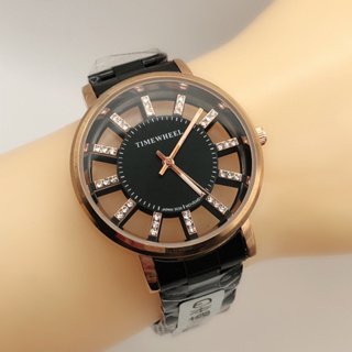 TIME WHEEL/TW-009/透明設計圓形鑽飾造型錶