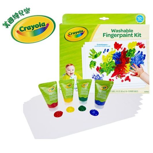 Crayola 繪兒樂 幼兒可水洗手指畫顏料4色組-(紅/黃/藍/綠) 米菲寶貝