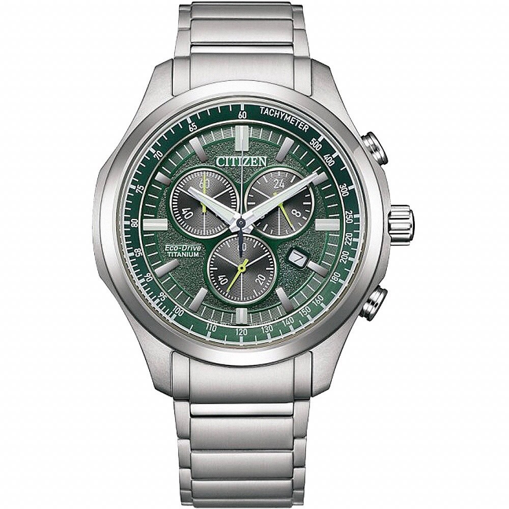 【CITIZEN 星辰】鈦金屬熊貓計時腕錶AT2530-85X 43mm 現代鐘錶