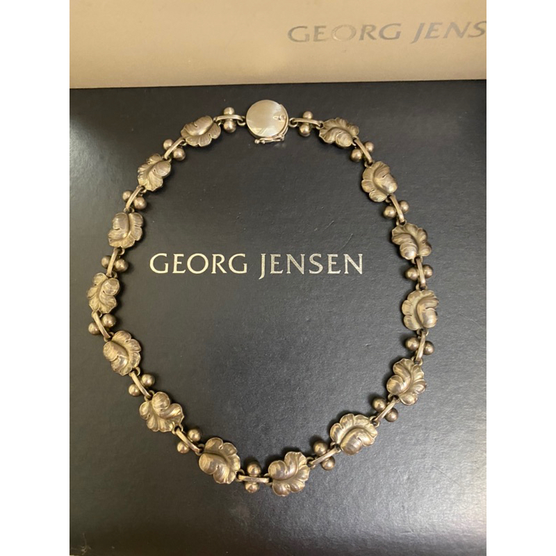 Georg Jensen喬治傑生GJ#96 丹麥製古典葡萄葉頸鍊