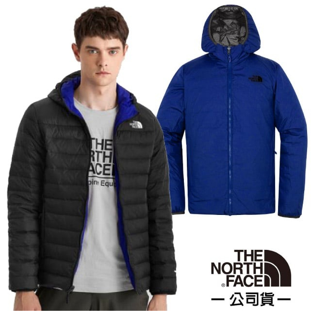 【北臉 The North Face】送》男 款保暖雙面穿防潑防風連帽羽絨外套 700FP鵝絨 雪衣_4NG3