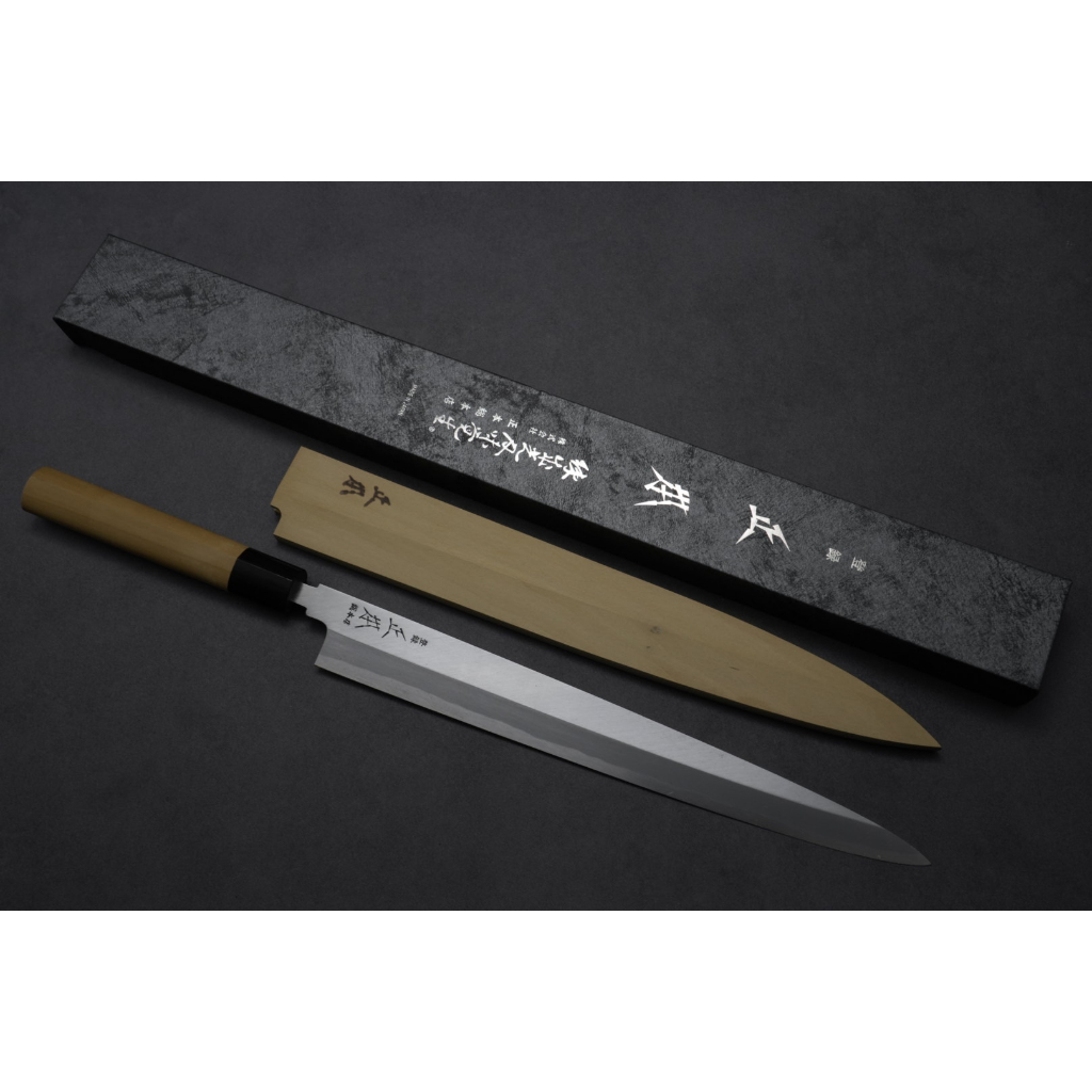 💖 正本 💖【青二鋼 柳刃 栗形朴木柄】日本製  廚房刀具 八煌刃物