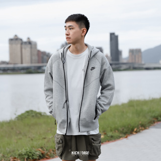 NIKE SPORTSWEAR TECH FLEECE 灰色 運動 挺版 拉鍊連帽外套 男款【FB7922-063】