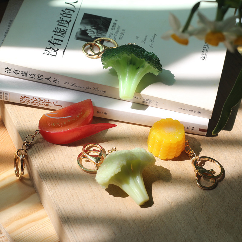 蔬菜鑰匙圈 玉米鑰匙圈 鑰匙扣 創意吊飾 鑰匙圈 紀念品 交換禮物 包包掛飾 包包吊飾 花椰菜 毛豆 蒜頭