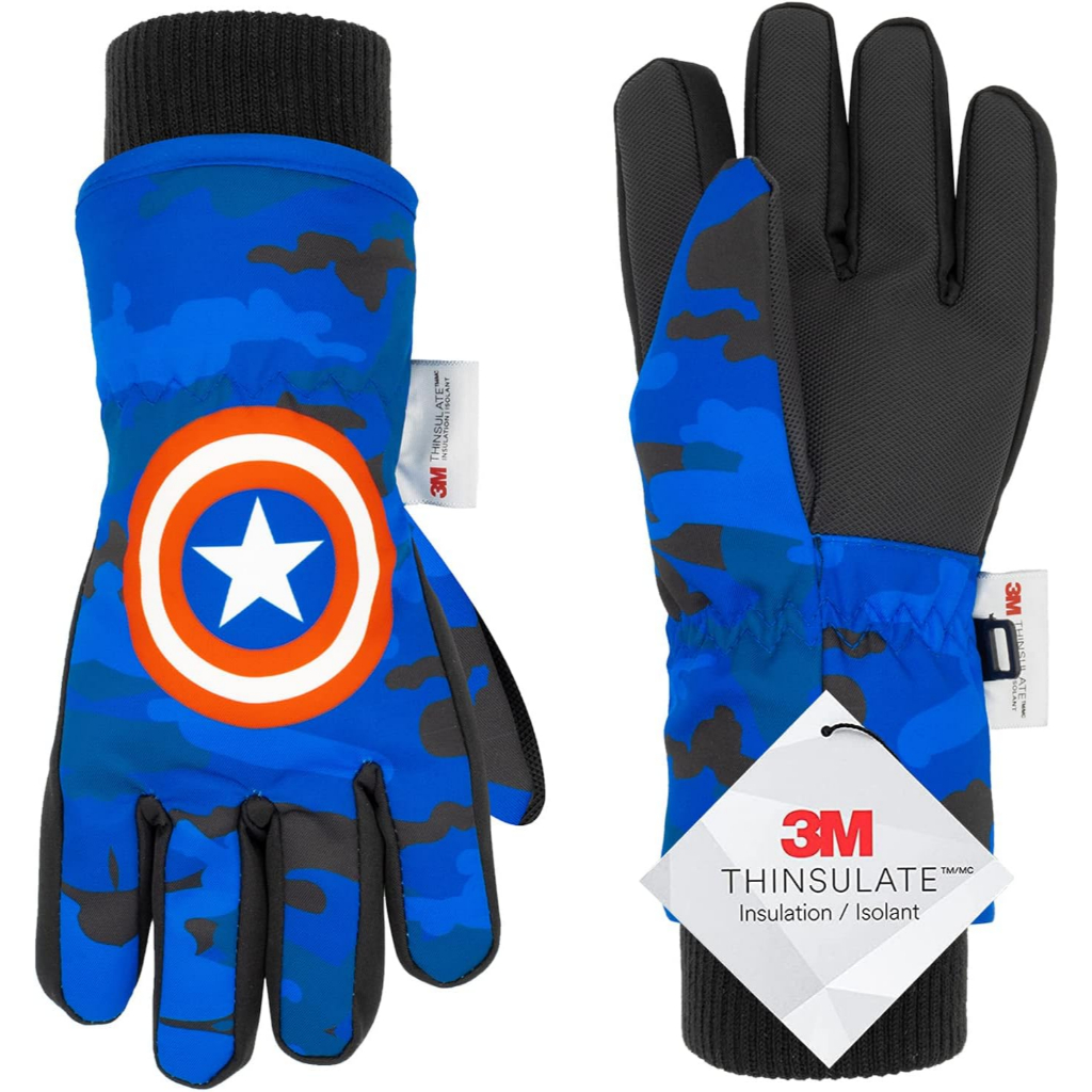 預購 兒童 4-10歲❤️正版❤️美國專櫃 3M X 迪士尼 美國隊長 防水手套 滑雪 戶外活動 保暖 手套