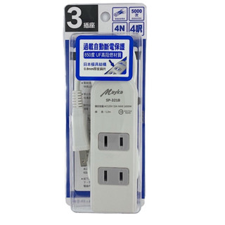 Mayka明家公司貨 2孔3插/4插座安全延長線 過載保護/自動斷電/高阻燃防火材質/1650瓦