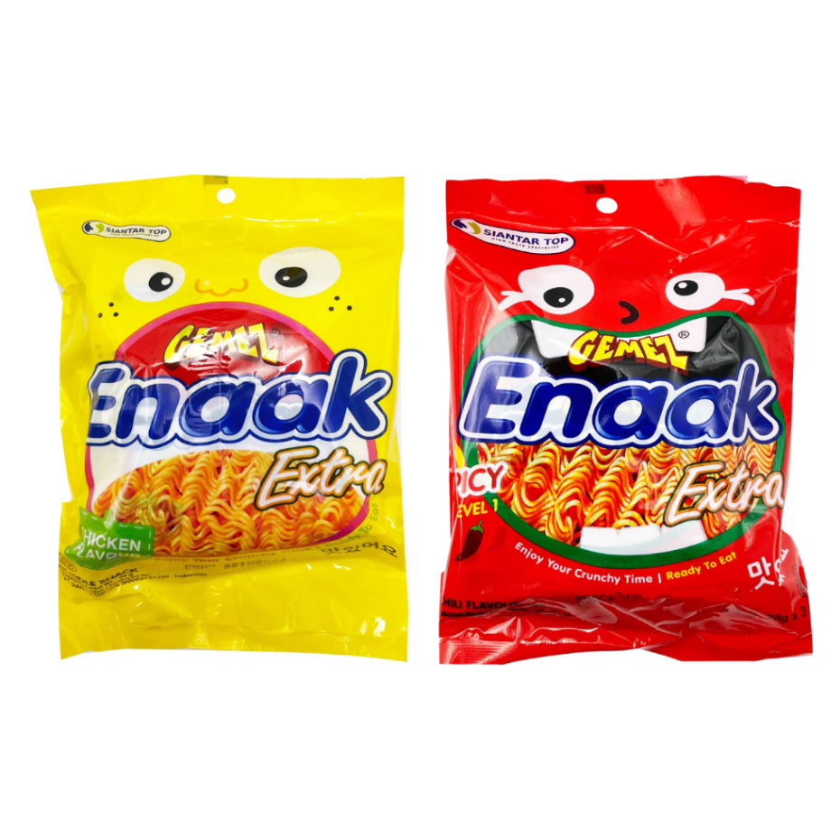 Enaak Extra 袋裝香脆小雞點心麵 雞汁味90g／香辣味84g 小雞麵 餅乾
