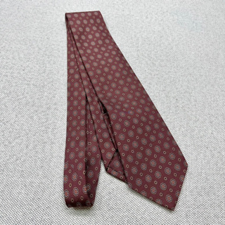 Conrad Wu手工縫製紅棕色古董布料領帶 阿美咔嘰 西裝 襯衫 西裝褲 紳士襪 工裝 外套