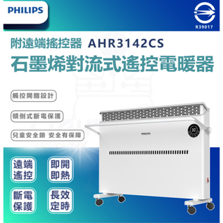【Philips 飛利浦】AHR3142CS 對流取暖機 遙控 電暖器 立掛兩用 IPX2浴室可用