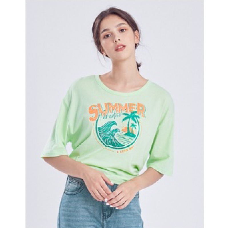 LureHsu SUMMER後綁帶圓領T 綠S