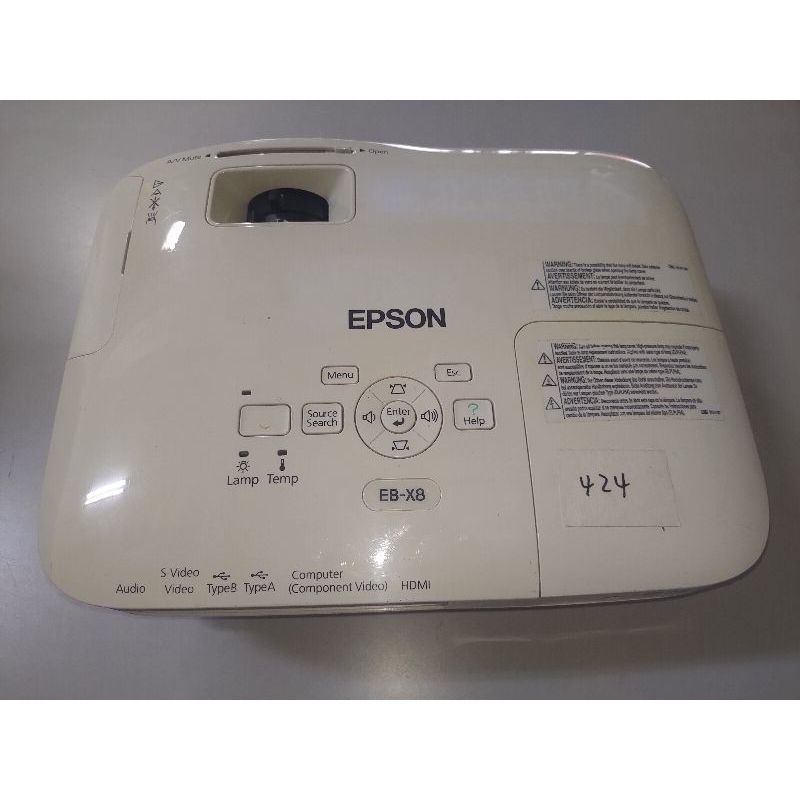 EPSON EB-X8 LCD投影機，含遙控器，二手功能正常