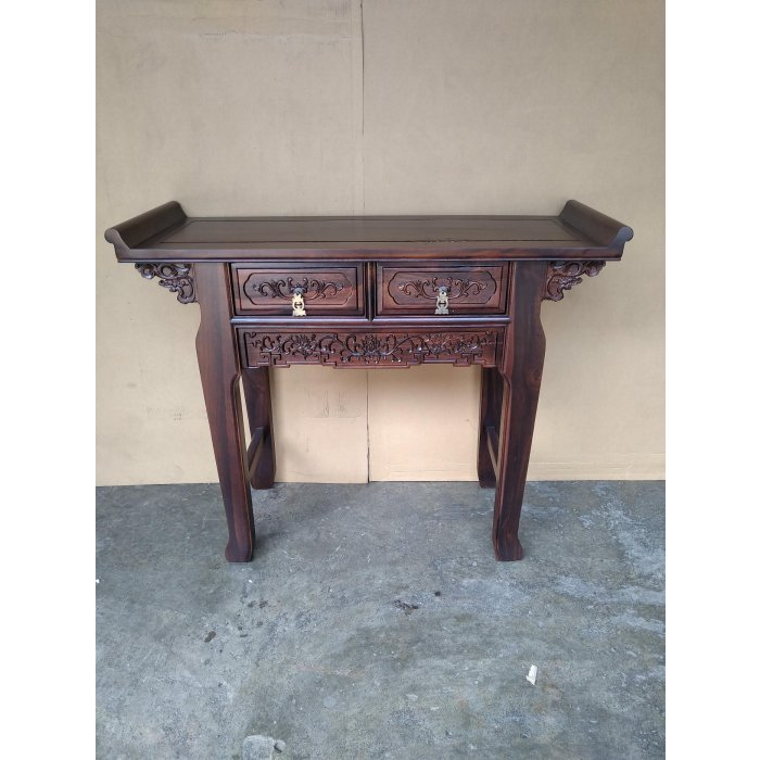 中式經典仿古家具...二抽古龍玄關桌.玄關桌.書桌.藝品桌.神桌(雞翅木)108x40x84