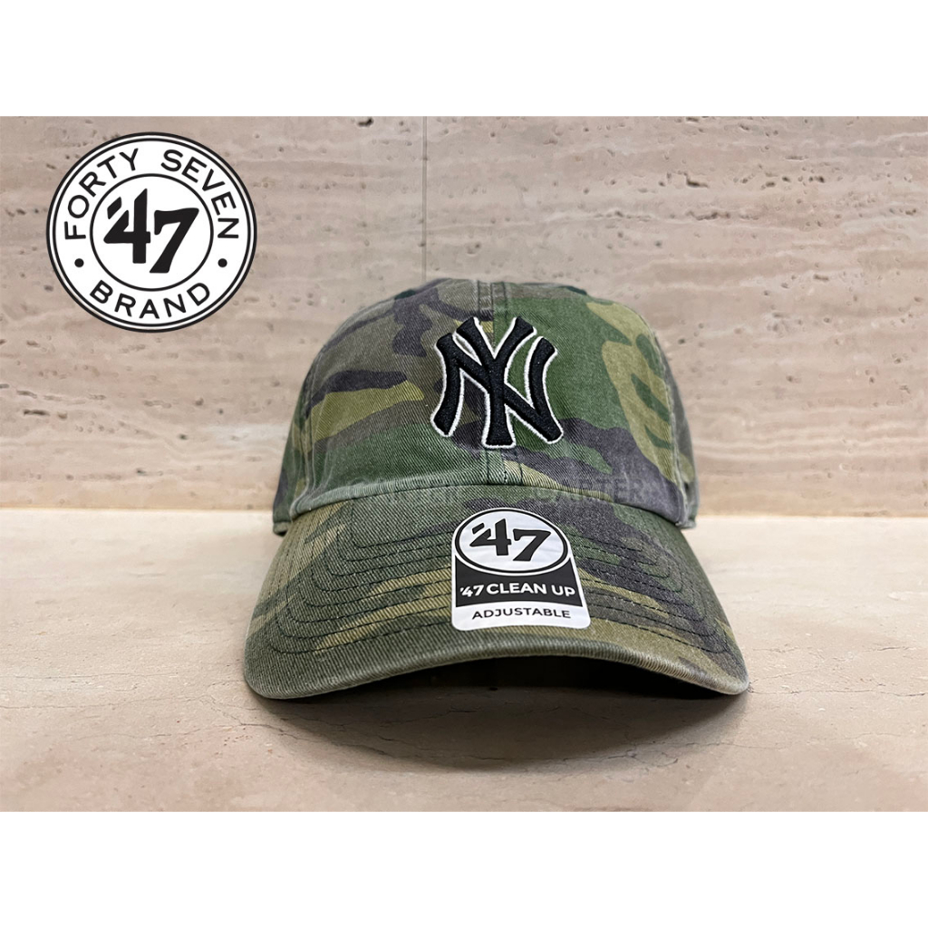 47 Brand x MLB NY Yankees Camo Clean Up 美國職棒紐約洋基迷彩雙繡線軟帽老帽日本進